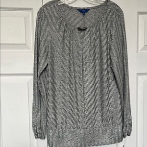 Apt. 9 Textured Gray Knit Top